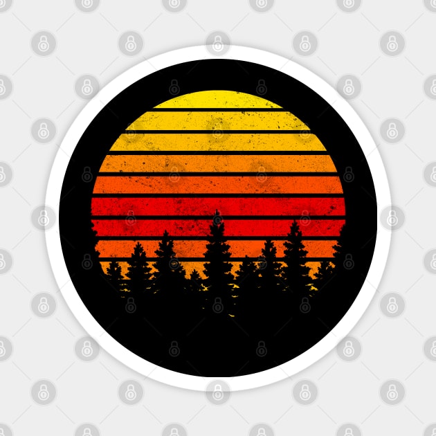 Retro Forest during Sunset Magnet by SPAZE